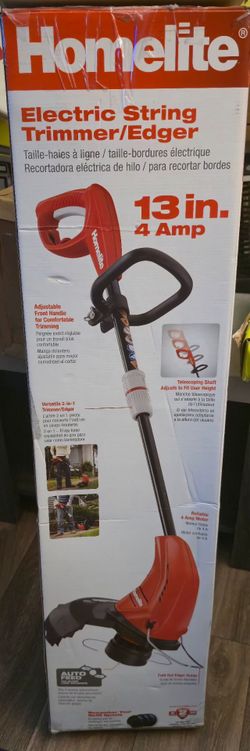 Homelite 13-inch electric string trimmer/edger featuring a 4 Amp https://offerup.com/redirect/?o=bW90b3IuSXQ= includes a telescoping shaft for height 