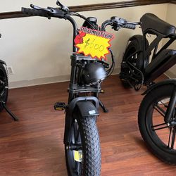 USED TST® R002 20'' 1500W Full Suspension Moped-style Electric Bike (BLACK)