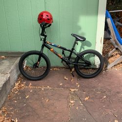 Kids Mongoose BMX Bicycle & Helmet For 5-9 Years Old