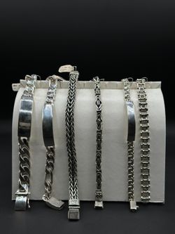 Esclabas De Caballero Y Pulseras De Plata Ley .925 