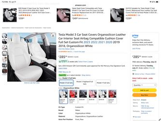 New Tesla Model 3 Car Seat Covers Organosilicon Leather Full Set Still In The bag