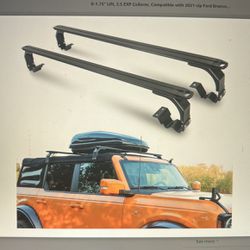 NEW HEAVY DUTY ROOF RACKS CROSS BARS. Aluminum Rooftop Crossbars Rails Luggage Racks,Ski,Snowboard,Cargo Carrier. For Ford Bronco Soft Top 2/4 Door. 