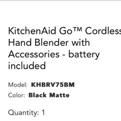 Kitchen Aid Cordless Hand Blender