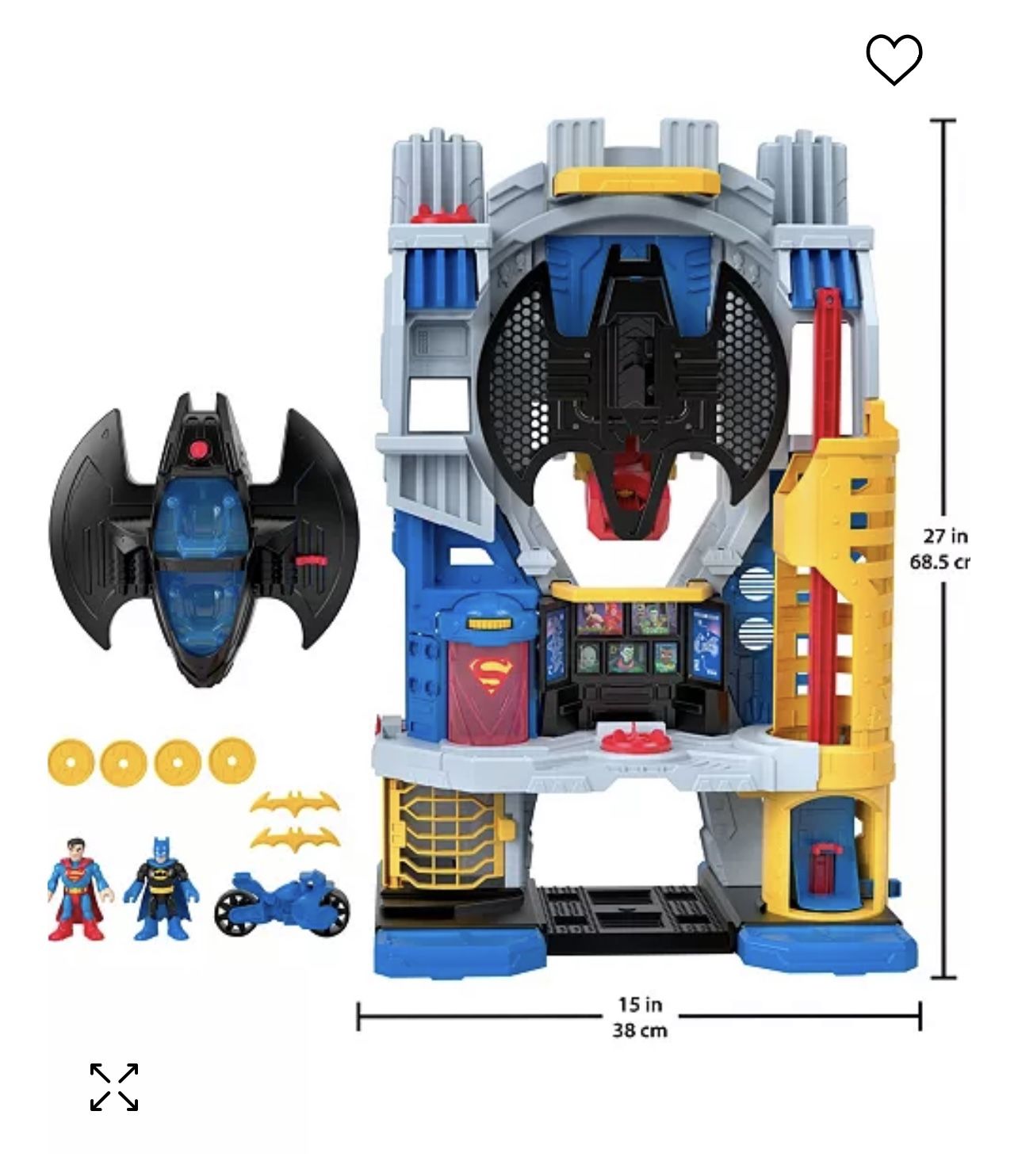 *NEW* Fisher-Price DC Super Friends Batman Toy, Headquarters 10 Pieces