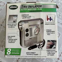 NEW Slime 12V Tire Inflator / Portable Air Compressor with LED Light