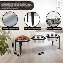 Nmn Designs Vision Triple Diner - 3 Bowl Dog Feeder 