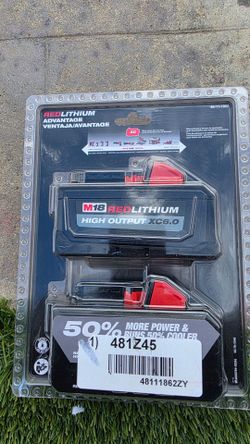 2pk of Milwaukee M18 XC6.0 Batteries