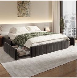Low Profile Bed Frame with Storage Drawers - SC002
