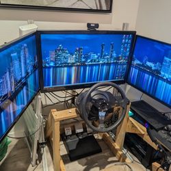 Thrustmaster T300 Driving Simulator With PC,Triple Monitor, Everything 
