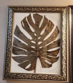 Framed Dried Monstera Leaf Wall Art