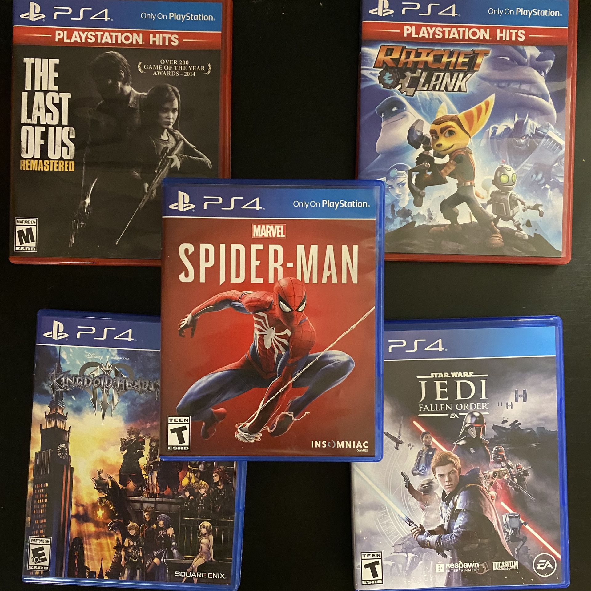 PS4 Games (SpiderMan, Star Wars, and more)