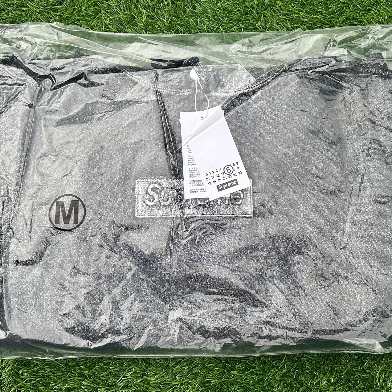 Supreme MM6 Maison Margiela Foil Box Logo Hoodie Hooded Sweatshirt Black SS24 Sizes  M Medium and XL XLarge Available 