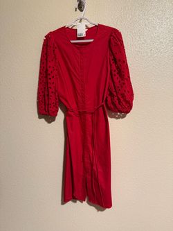 H&M cotton red dress size L