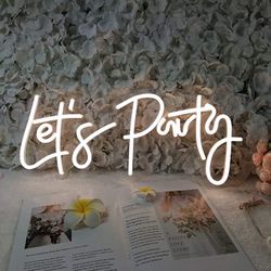 Neon Sign Let's Party Sign 