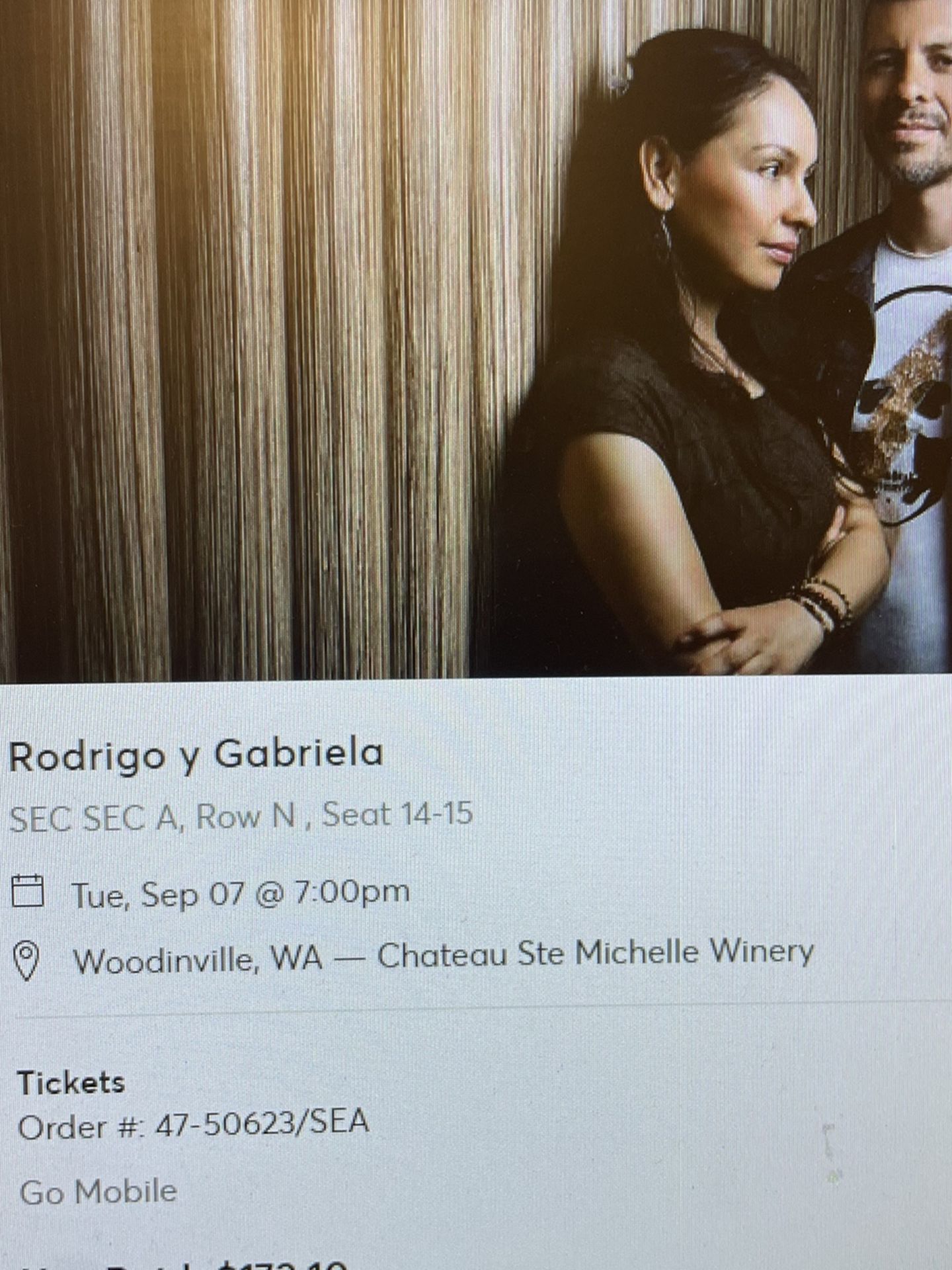 Rodrigo y Gabriela Tickets Chateau St Michelle - Sept 7