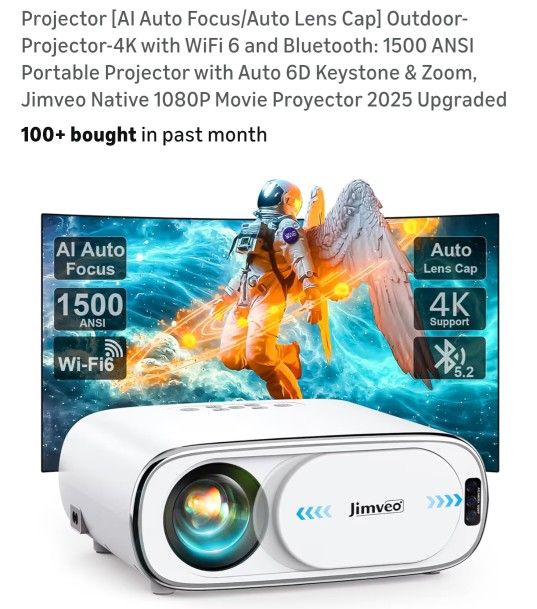 NEW PROJECTOR 4K WITH WIFI 6 & BLUETOOTH