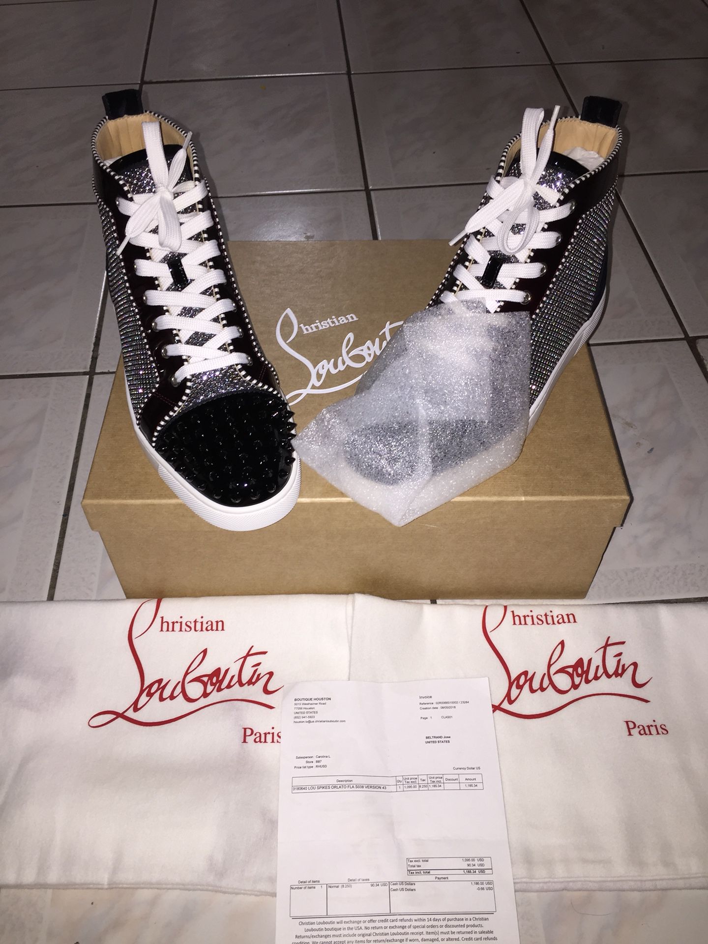 Christian Louboutin Red Bottoms Sneakers Brand New With Box And Dust Bag.  Sizes 8, 9, 10, 11. Price 280$ for Sale in Houston, TX - OfferUp