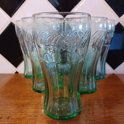 Coca Cola Green Glass Tumblers