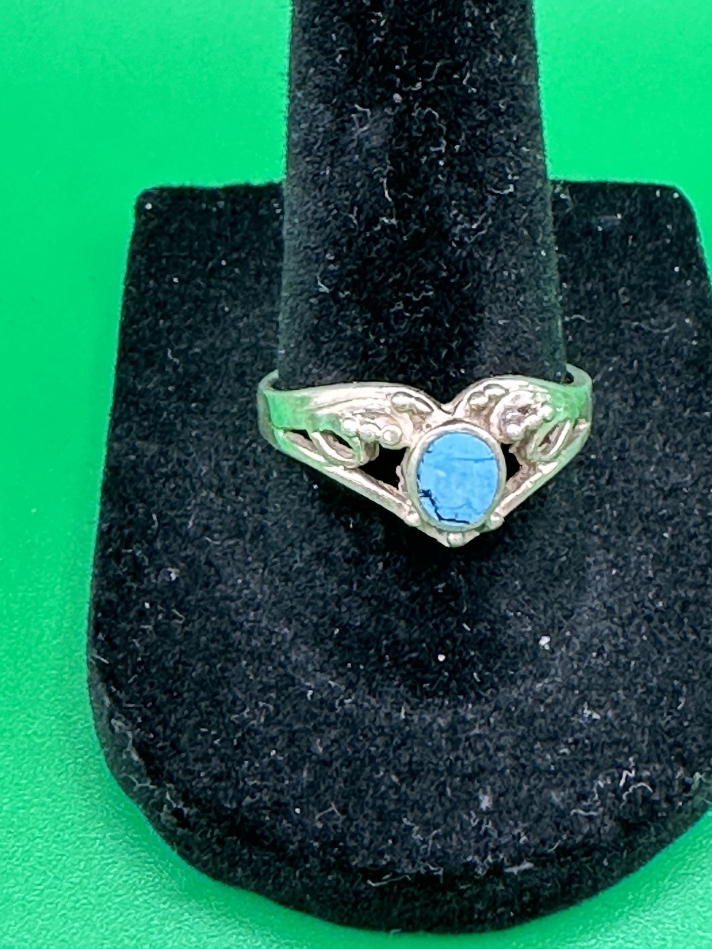 JR 925 Turquoise Ring size 8 2.76 Grams Good Condition