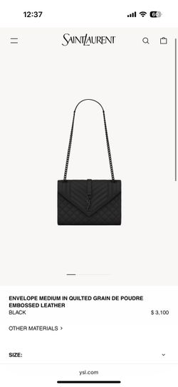 YSL All Black Medium Envelope Bag