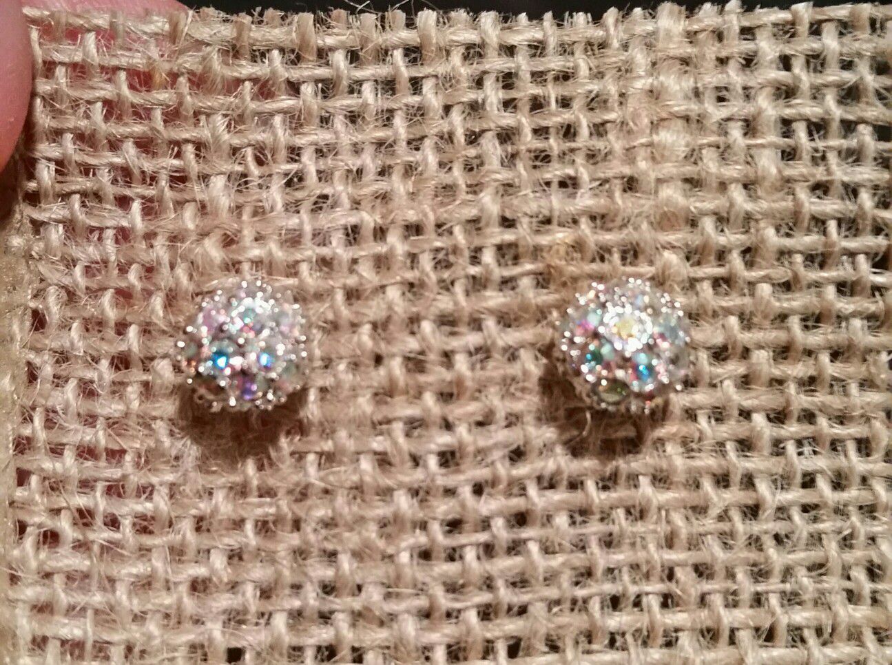 Glittery stud earrings