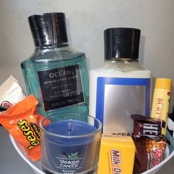 Valentine's Basket. Bbw Set. Valentine's Gift Set. Ocean. Bath and Body Works. Birthday Gift For Him. 