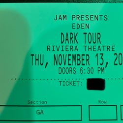 Eden Dark Tour Tickets Chicago Riviera Theatre 11/13/2025