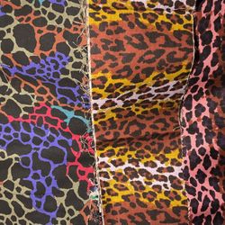 Leopard Print Fabric Strips 