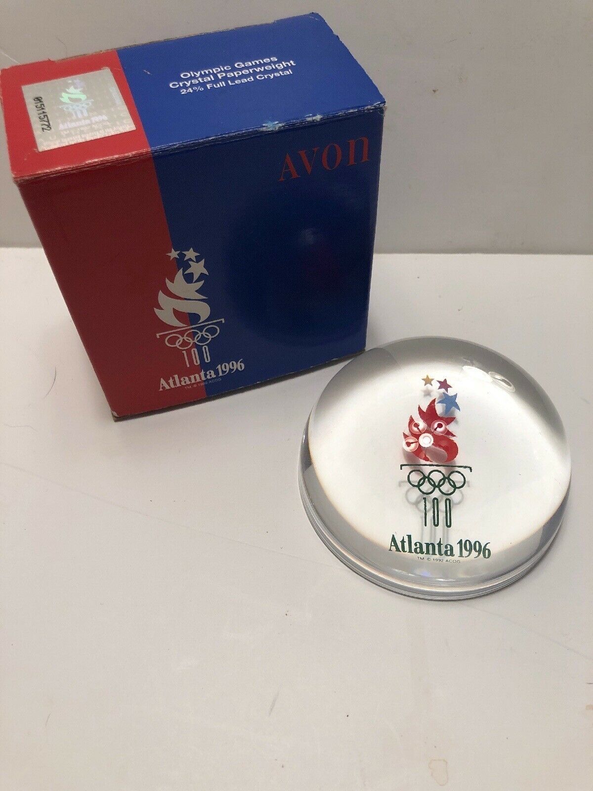 Avon Atlanta 1996 Olympic Games Crystal Paperweight