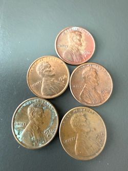 5 of the 1976 d Lincoln pennies