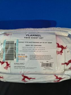 Twin Bed Flannel Holiday Sheet Set