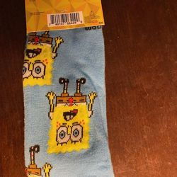 Sponge Bob Crew Novelty Socks New Size 6-12