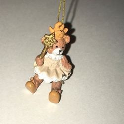 Adorable Teddy bear dancer princess movable legs charm ornament B005