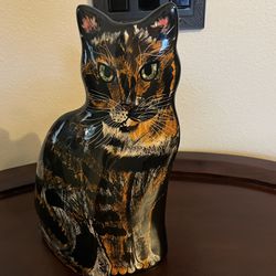 Glazed Ceramic Cat Vase