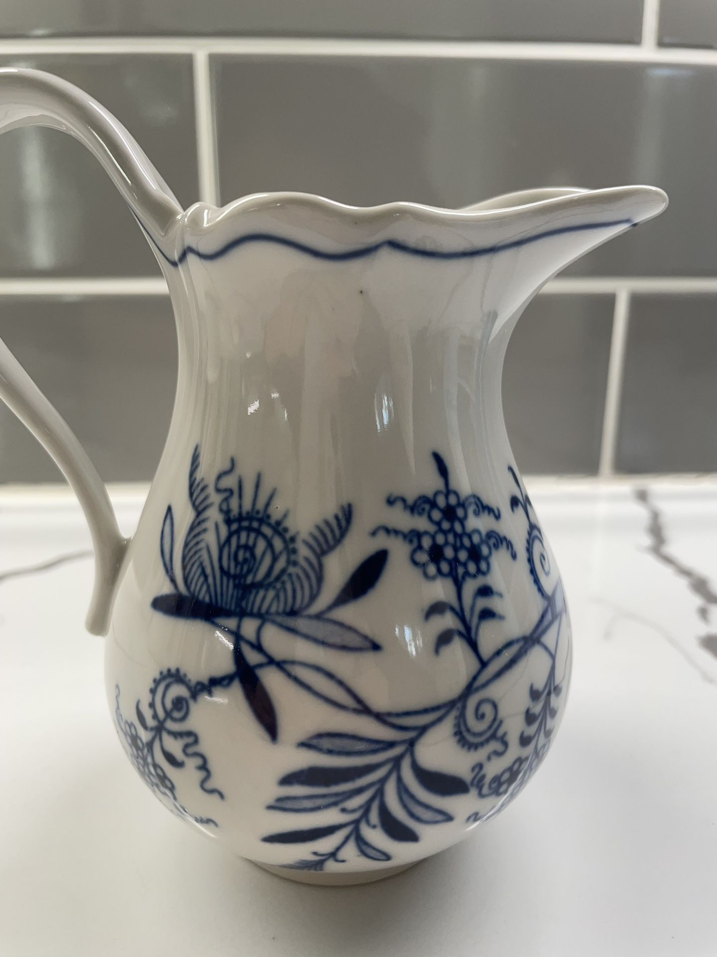 Meissen Blue Onion pattern creamer or milk jug