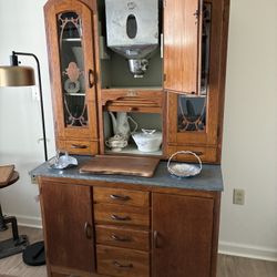 Vintage Keystone Cupboard W/Flour Sifter Pull Out Work Counter Drawers Storage 