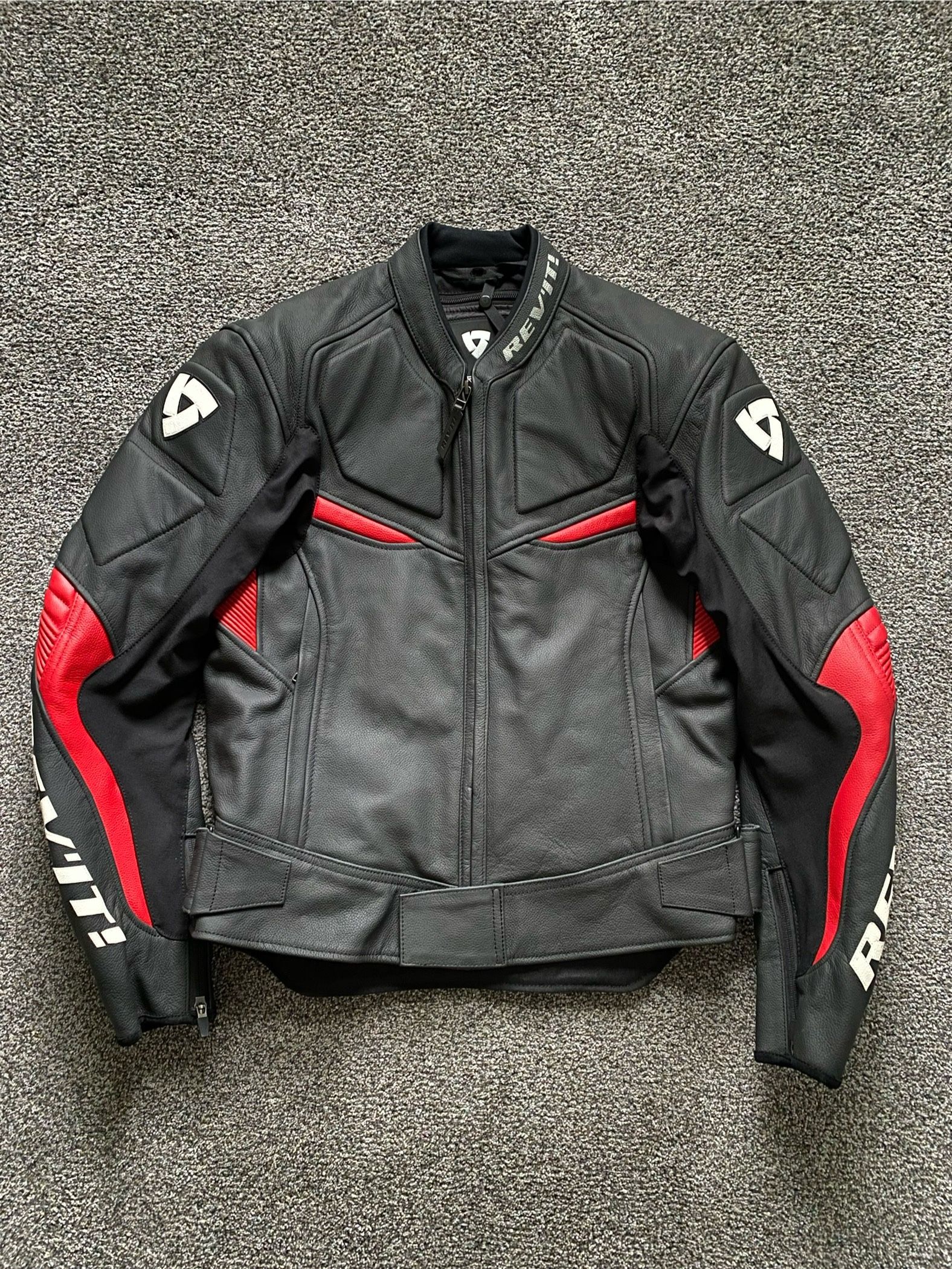 Revit Masaru Motorcycle Leather Jacket Black/Red 