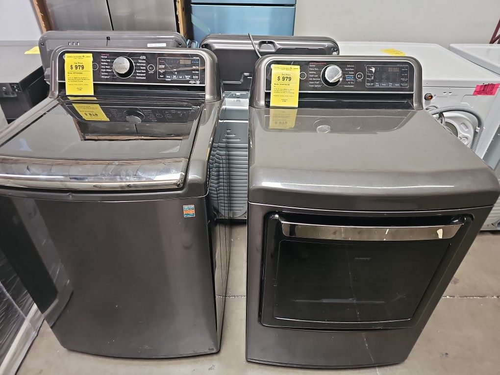 LG Top Load Washer And Gas Dryer With Steam Cycle & Sensor Dry