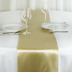 12”x108” Champagne Satin Table Runner 