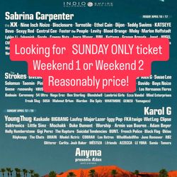 Coachella Sunday Only!!