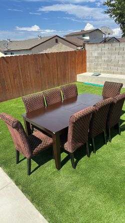 Dining  set adjustable table 8 chairs
