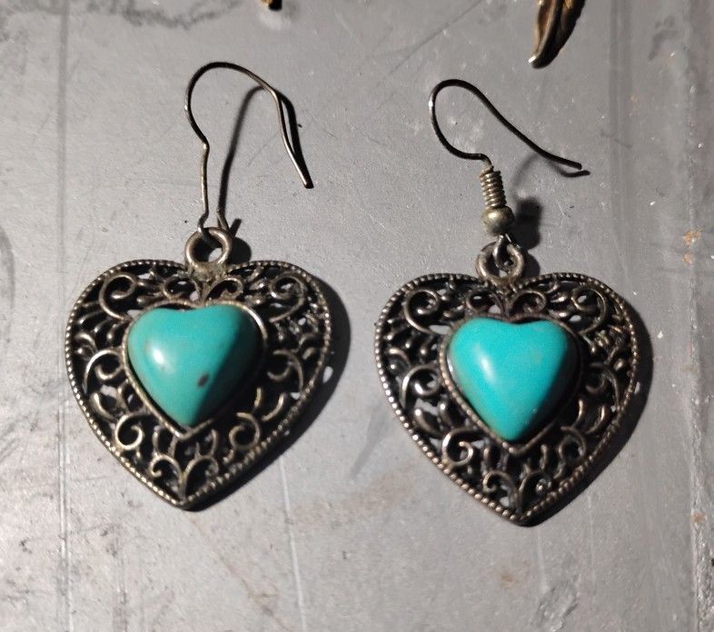 Turquoise Heart Earrings