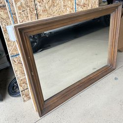 Large Wood Framed Mirror