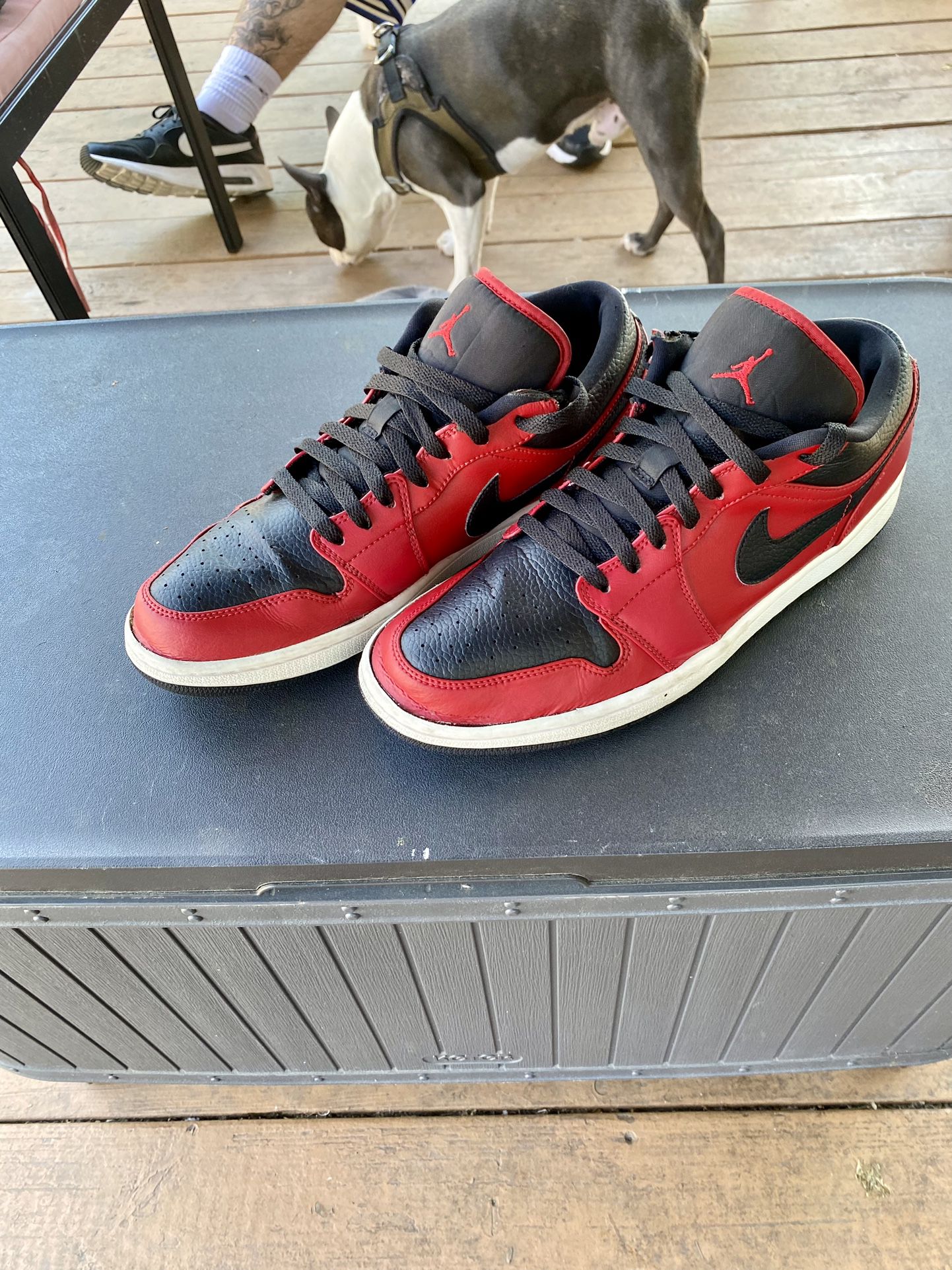 Air Jordan 1 Low Black And Red 