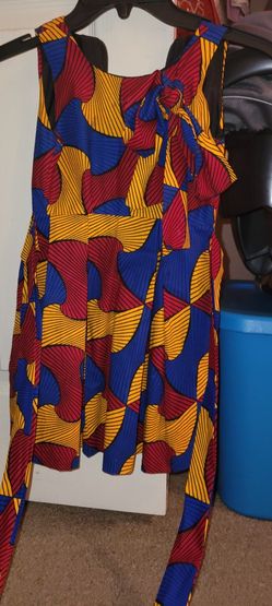 Girls African Print Dress Size 3/4