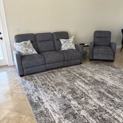 Gray  Sofa and Chair Set – Very Good Condition