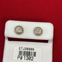 Real 10Kt Gold & Diamond Earrings 