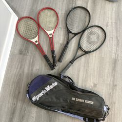 4 Tennis Rackets With Bag