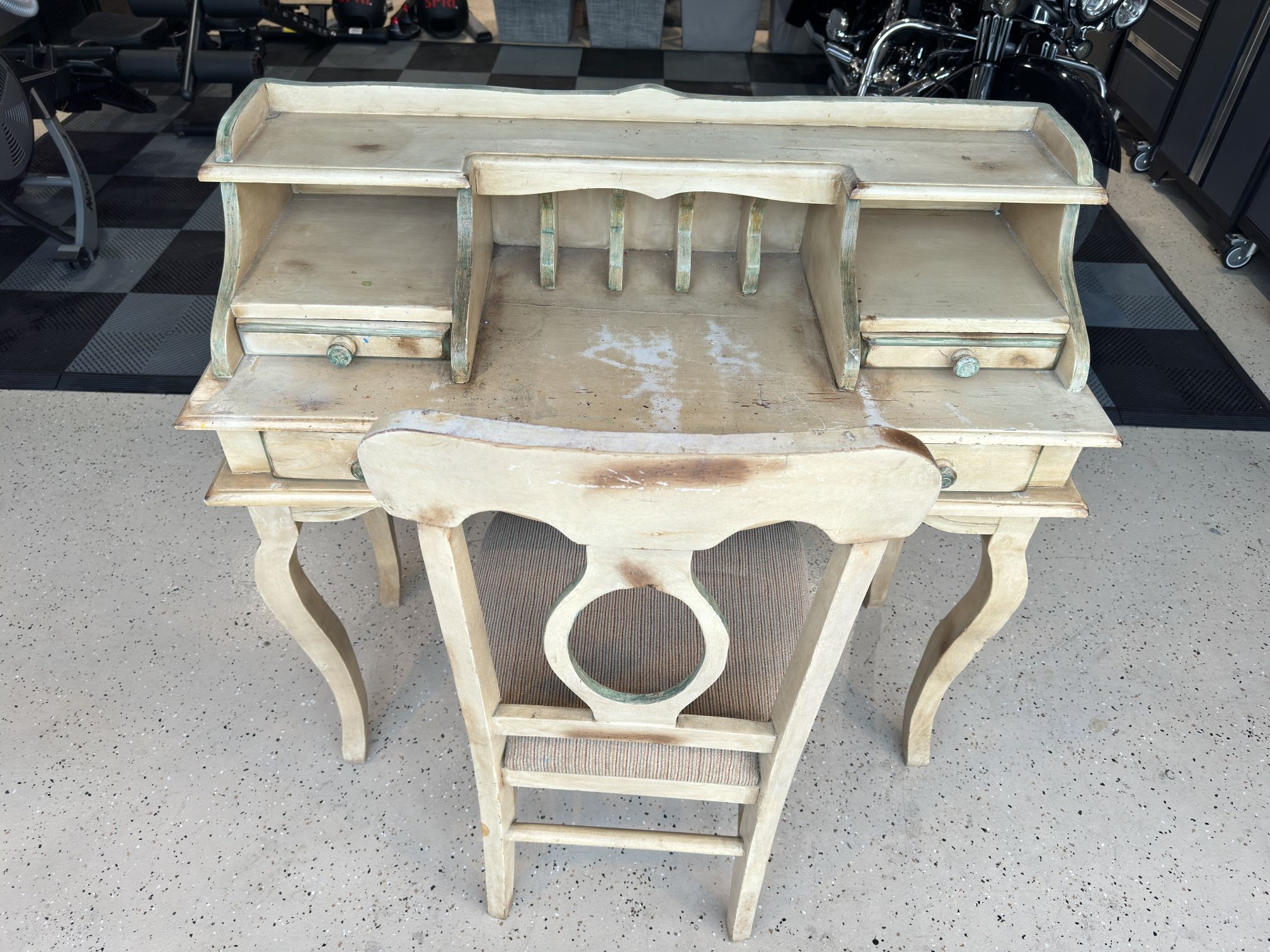 Small Antique Desk with Matching Chair