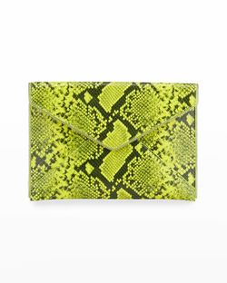 NWTO Rebecca Minkoff yellow & green snake print clutch never worn
